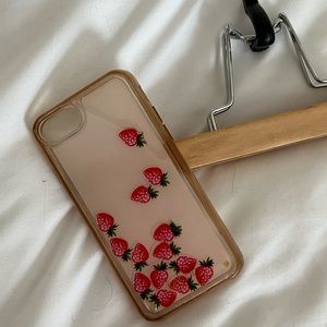 iPhone 8- Cute movable strawberry phone case